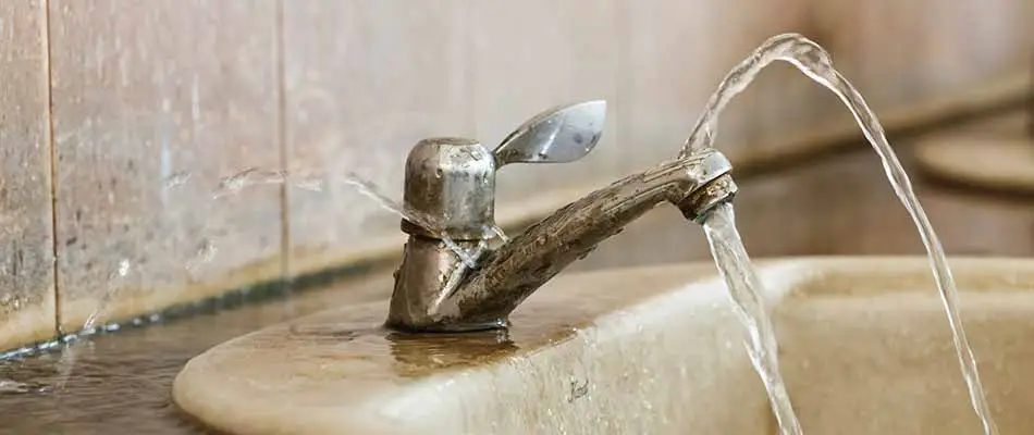 Broken faucet needing repairs at a Lithia, FL property.