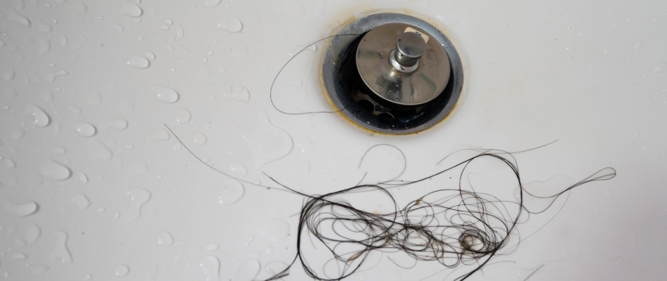 Clogged hair in drain in Brandon, FL.